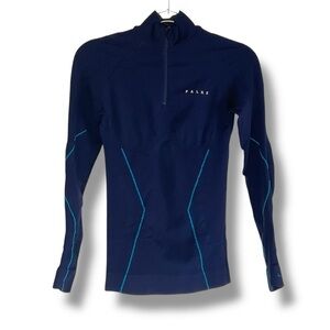 Falke Top Half Zip Navy Blue Athletic Ski Base Layer Outdoor Size XS NWOT‎